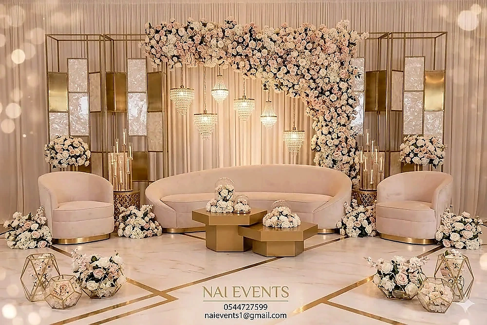 Wedding styling setup
