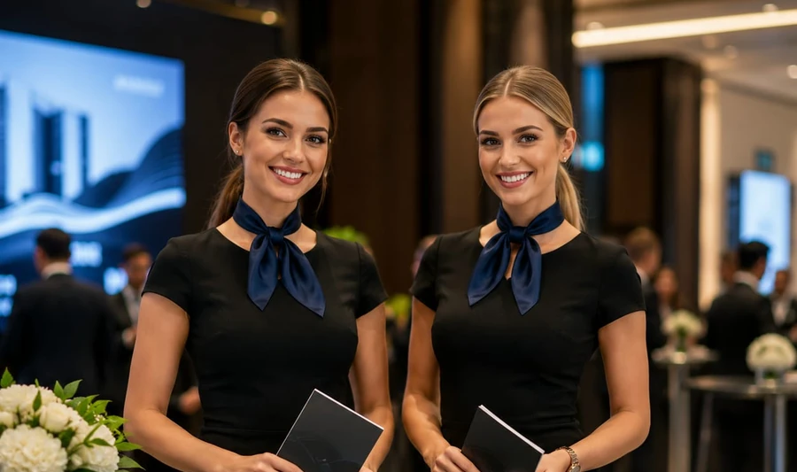 Brand ambassadors in coordinated uniforms